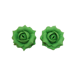 Green Kelly Rose Stud Earrings