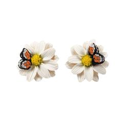 Large Daisy Butterfly Stud Earrings