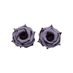 Plum Tipped Lavender Rose Stud Earrings