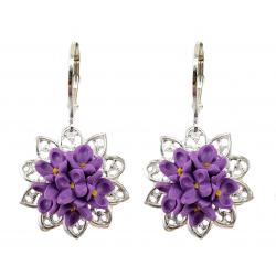 Lilac Filigree Dangle Earrings
