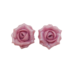 Pink Light Pearl Rose Stud Earrings