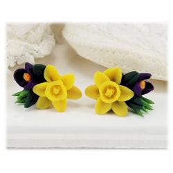 Petite Daffodil Bouquet Stud Earrings