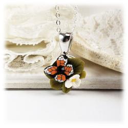 Petite Butterfly Floral Necklace