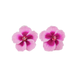 Pink Hibiscus Stud Earrings