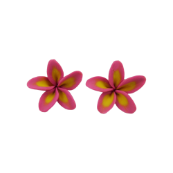 Pink Plumeria Stud Earrings