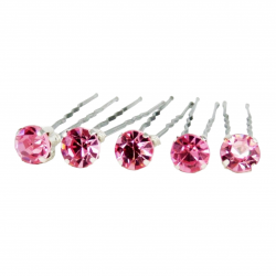 Pink Rhinestone Hair Pins