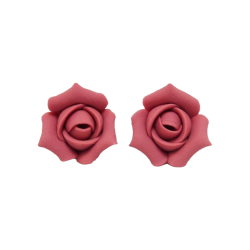 Pink Rosebud Stud Earrings