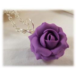 Purple Rose Necklace
