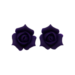 Purple Rosebud Stud Earrings