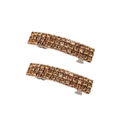 Rose Gold Rhinestone Barrettes