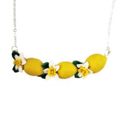 Tiny Lemon Blossoms Flower Bar Necklace