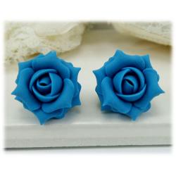 Turquoise Rose Stud Earrings