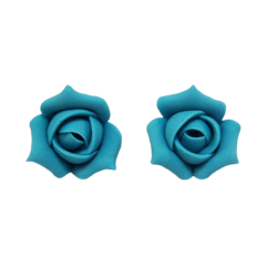 Turquoise Rosebud Stud Earrings