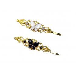 Vintage Style Black Butterfly Hair Clip Pin