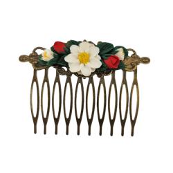 Vintage Style Daisy Rose Hair Comb