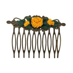 Vintage Style Marigold Hair Comb