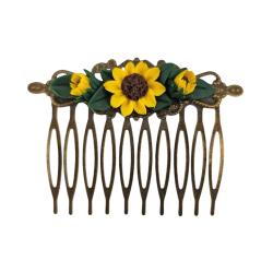 Vintage Style Sunflower Hair Comb