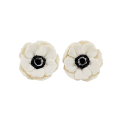 White Anemone Stud Earrings