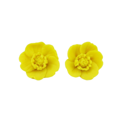 Yellow Buttercup Stud Earrings