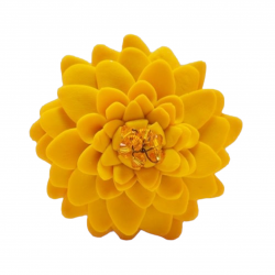 Large Yellow Chrysanthemum Brooch Pin