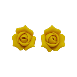 Yellow Rosebud Stud Earrings