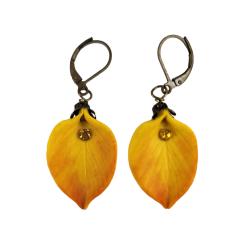 Yellow Changing Leaf Earrings