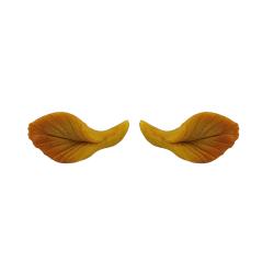 Yellow Changing Leaf Stud Earrings