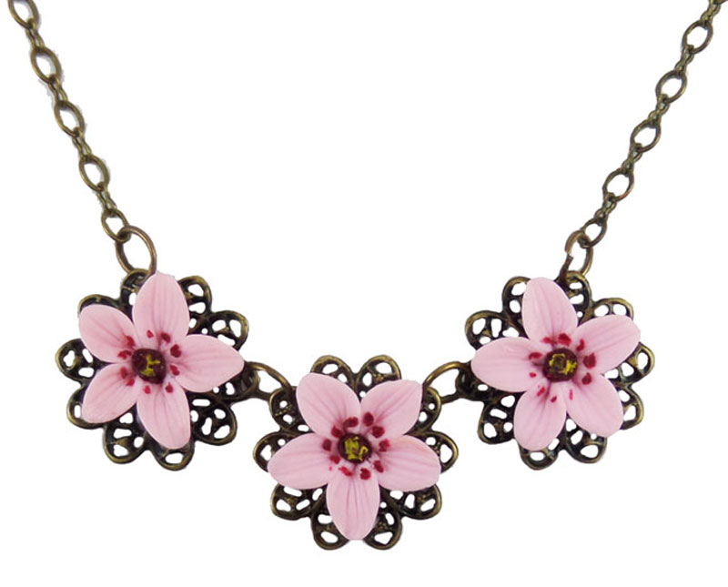 japanese cherry blossom necklace