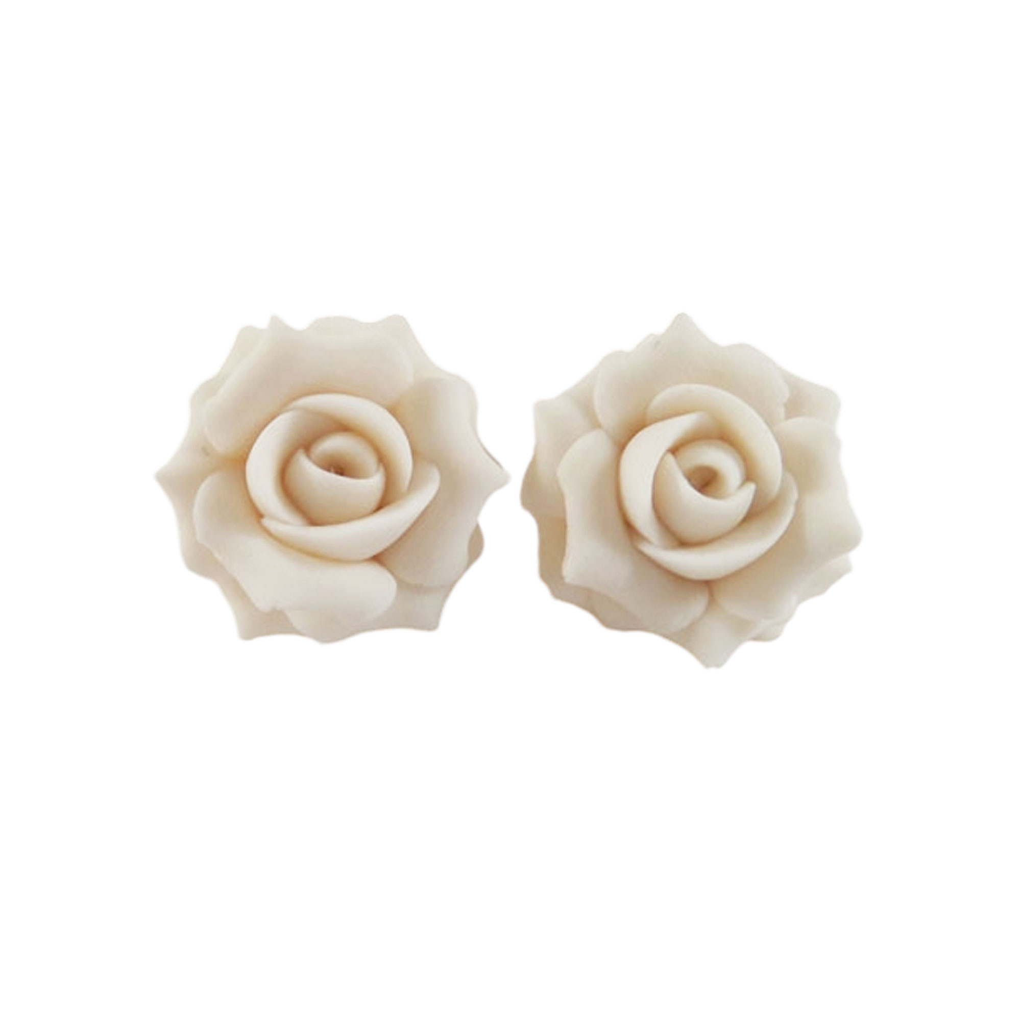 White Ivory Rose Hair Pins