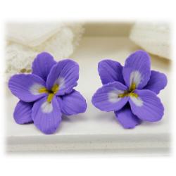 Purple Freesia Stud Earrings