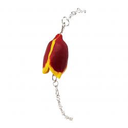 Yellow Tipped Red Tulip Clasp Bracelet